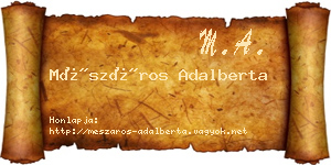Mészáros Adalberta névjegykártya